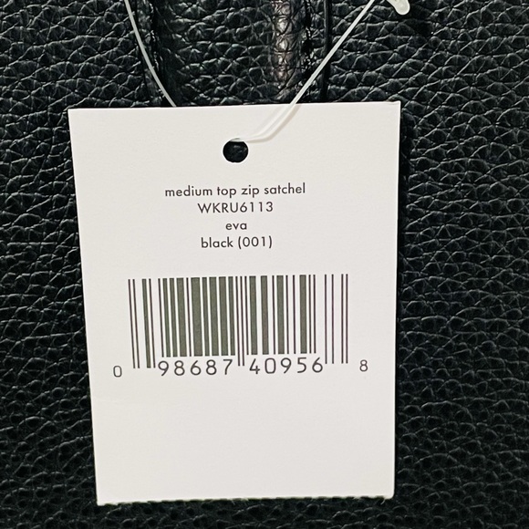 NWT Kate Spade Eva medium black handbag Satchel - Picture 9 of 14